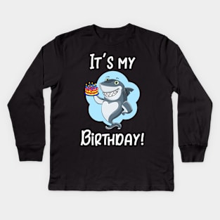 It's My Birthday Shark Kids Long Sleeve T-Shirt